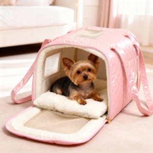 Bolsa de Transporte Pet Glossy Tamanho Único Tecido Rosa