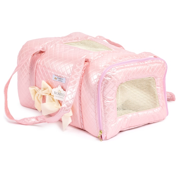 Bolsa de Transporte Pet Glossy Tamanho Único Tecido Rosa - Madel Home