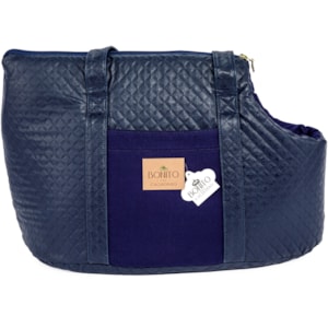 Bolsa de Transporte Pet Tamanho Único Tecido Azul Marinho