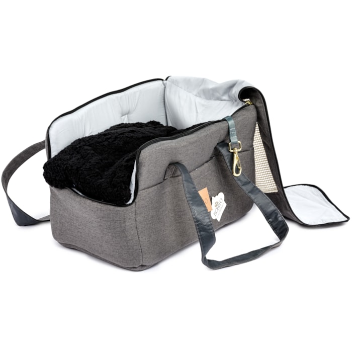 Bolsa Viagem Linen Tamanho Único Tecido Grafite - Madel Home