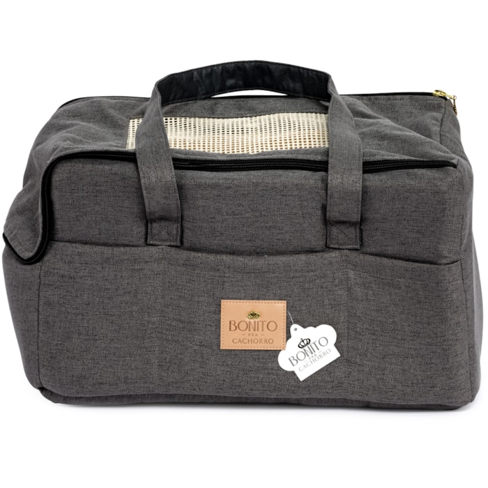 Bolsa Viagem Linen Tamanho Único Tecido Grafite - Madel Home