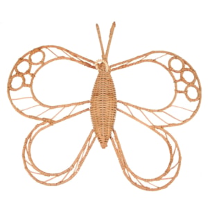 Borboleta Decorativa de Rattan Natural - 41cm