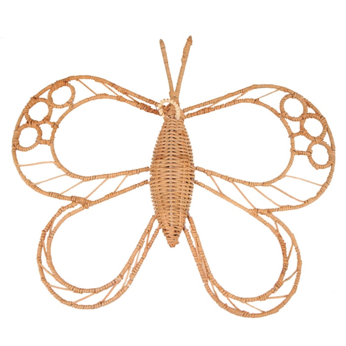 Borboleta Decorativa de Rattan Natural - 41cm - Madel Home