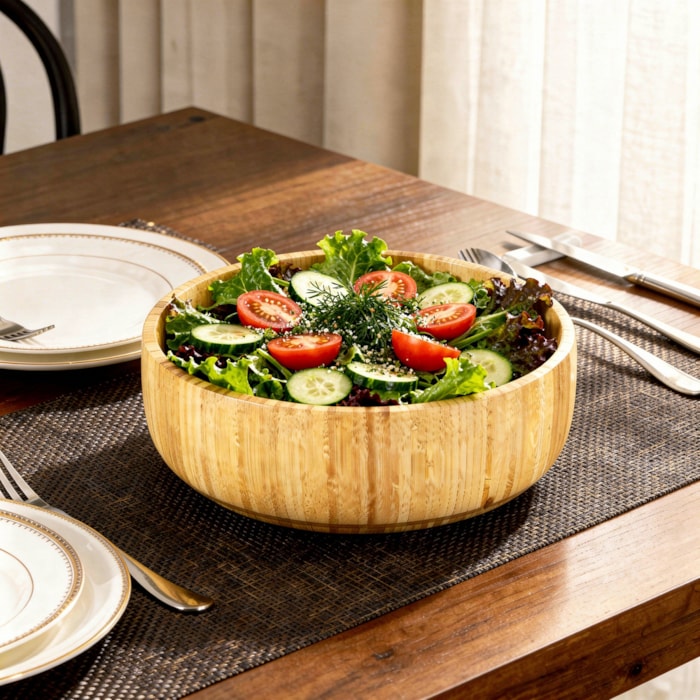 Bowl de Bambu Quadrado Natural - 26cm - Madel Home