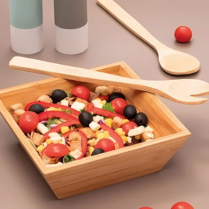 Bowl de Bambu Quadrado Natural - 27cm