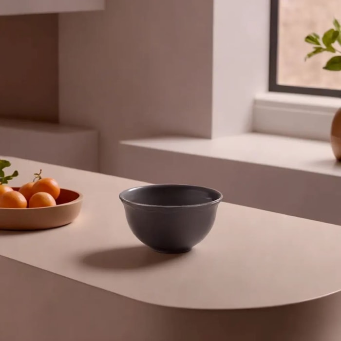 Bowl de Cerâmica Blooming Cinza - 15cm - Madel Home
