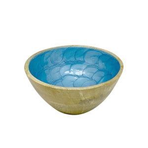 Bowl de Madeira e Resina Redondo Escama - 15cm