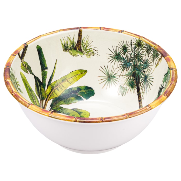 Bowl de Melamina Grande Bordas em Bambu - 25cm - Madel Home