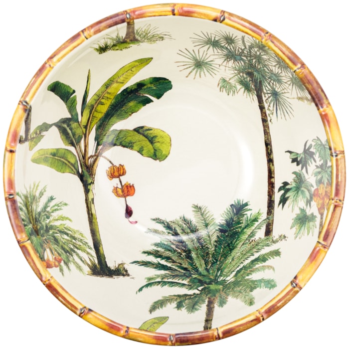 Bowl de Melamina Grande Bordas em Bambu - 25cm - Madel Home