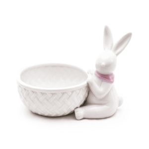 Bowl de Páscoa Coelho Sentado Branco - 19cm