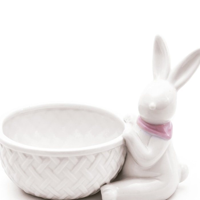 Bowl de Páscoa Coelho Sentado Branco - 19cm - Madel Home