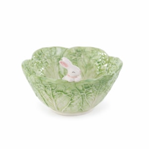 Bowl de Páscoa Coelho Verde e Branco - 13cm