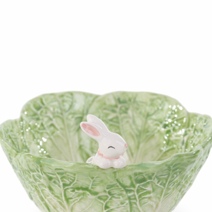 Bowl de Páscoa Coelho Verde e Branco - 13cm - Madel Home