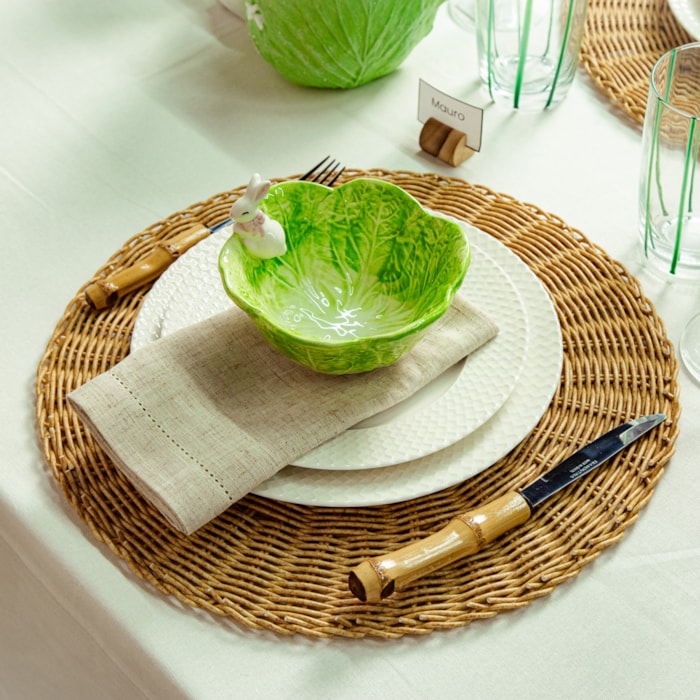Bowl de Páscoa Coelho Verde e Branco - 13cm - Madel Home