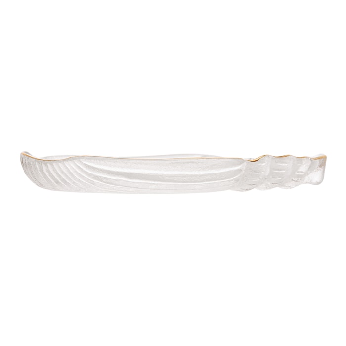 Bowl de Vidro Concha com Fio de Ouro Caracol Wolff - 21cm - Madel Home