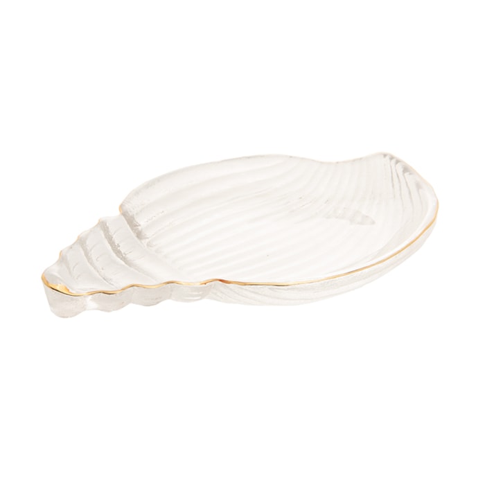 Bowl de Vidro Concha com Fio de Ouro Caracol Wolff - 21cm - Madel Home