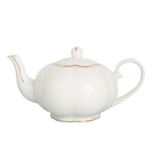 Bule de Chá Camélia New Bone China L'Hermitage Branco e Dourado - 1,2L