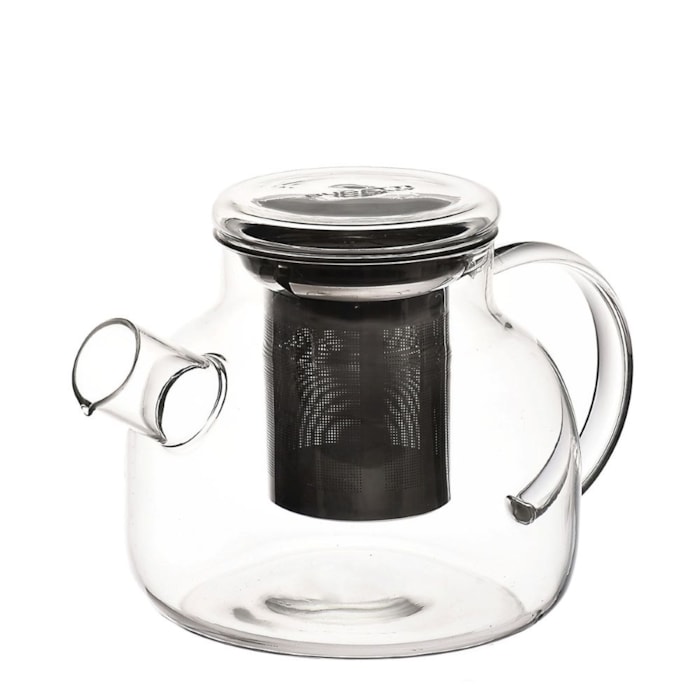 Bule de Chá Vidro Borosilicato Compartimento Inox Bugatti - 1L - Madel Home