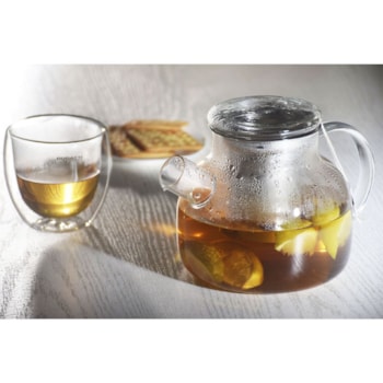 Bule de Chá Vidro Borosilicato Compartimento Inox Bugatti - 1L