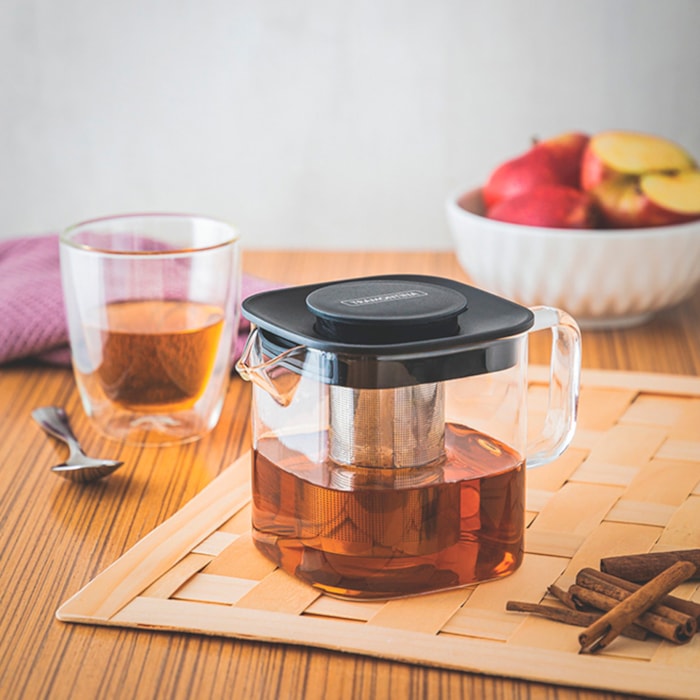 Bule de Chá Vidro e Aço Inox com Infusor Tramontina - 600ml - Madel Home