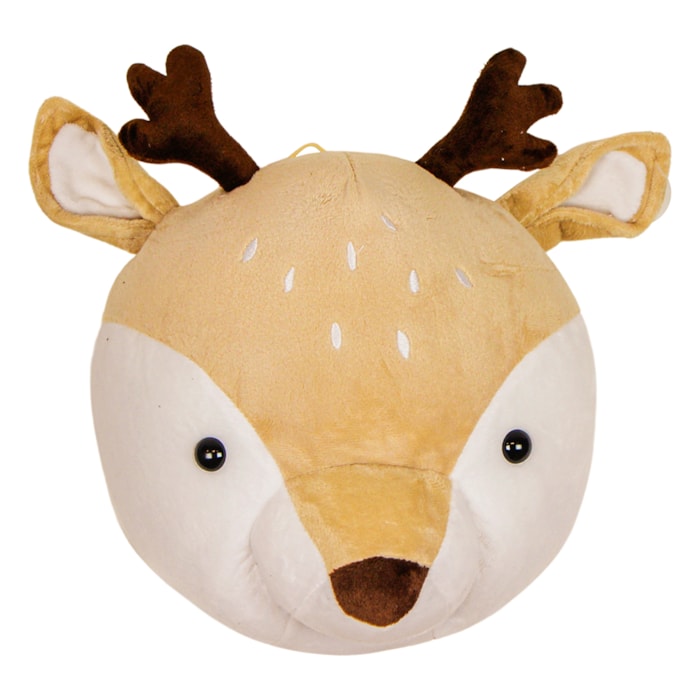 Cabeça de Alce 100% Algodão Marrom - 35cm - Madel Home