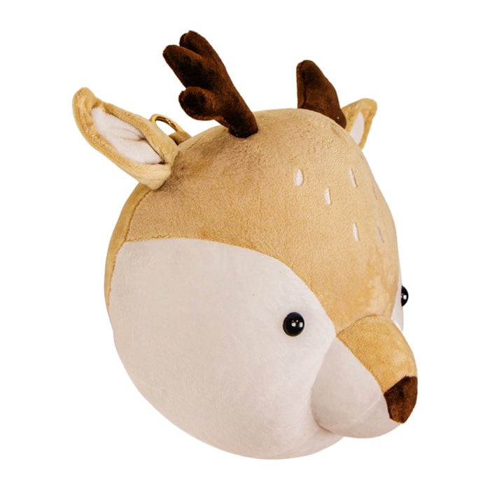Cabeça de Alce 100% Algodão Marrom - 35cm - Madel Home