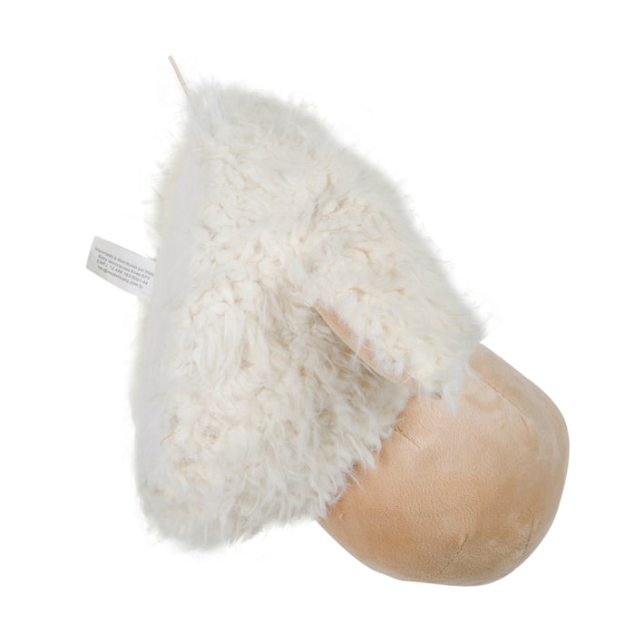 Cabeça de Ovelha Pelúcia 100% Poliéster Branco - 26cm - Madel Home