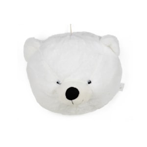 Cabeça Urso Polar de Pelúcia 100% Poliéster - 24cm