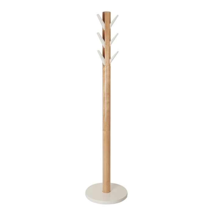 Cabideiro de Chão Flapper Madeira Branco/Natural Umbra - Madel Home