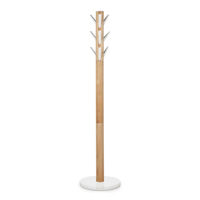 Cabideiro de Chão Flapper Madeira Branco/Natural Umbra - Madel Home