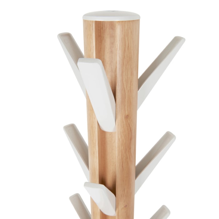 Cabideiro de Chão Flapper Madeira Branco/Natural Umbra - Madel Home