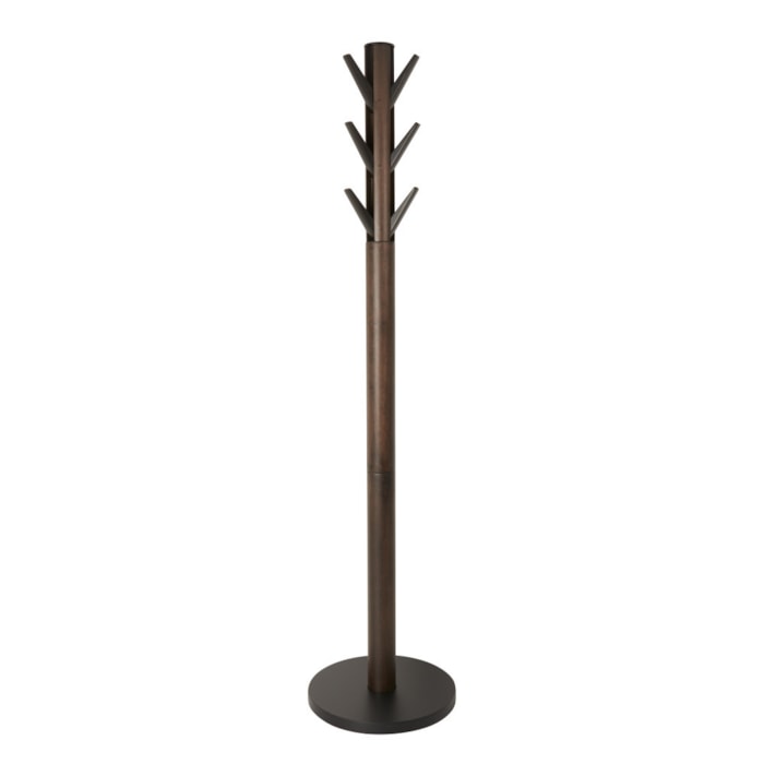 Cabideiro de Chão Flapper Madeira Preto/Nogueira Umbra - Madel Home