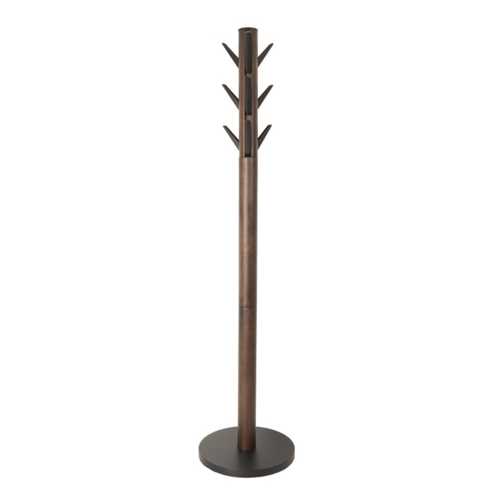 Cabideiro de Chão Flapper Madeira Preto/Nogueira Umbra - Madel Home