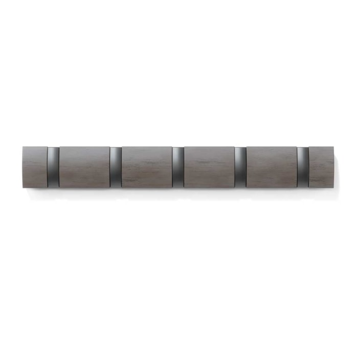 Cabideiro de Parede Flip 5 Ganchos Madeira Cinza Umbra - Madel Home