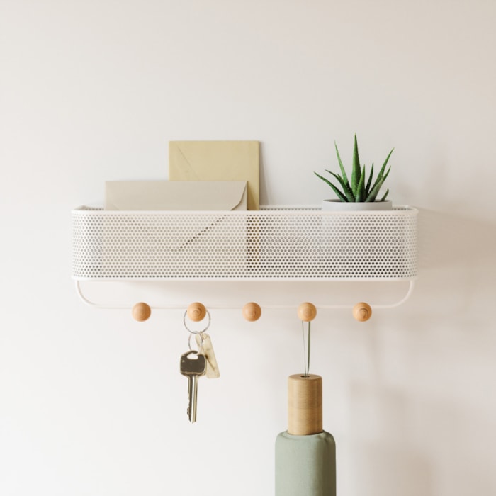 Cabideiro de Parede Ganchos Estique Branco Umbra - Madel Home