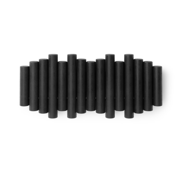 Cabideiro de Parede Picket Madeira Preto Umbra - Madel Home