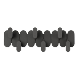 Cabideiro de Parede Tempo 6 Abs Preto Umbra