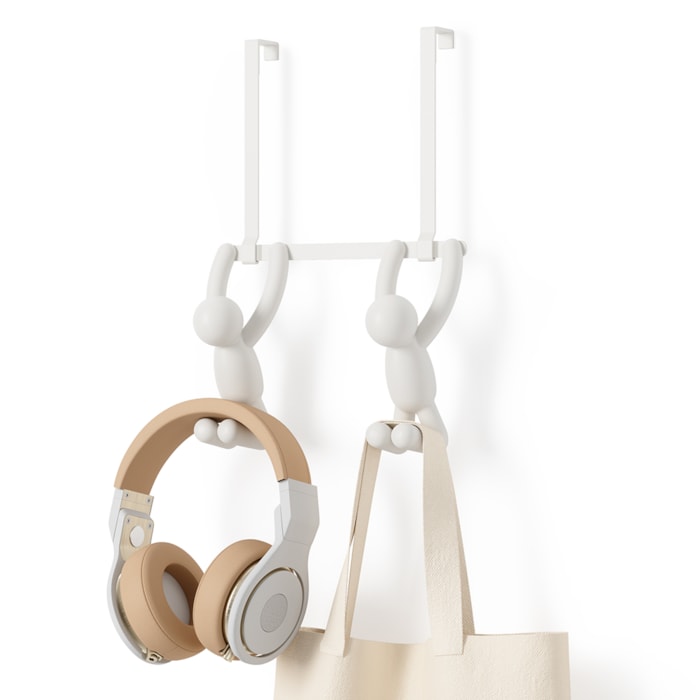 Cabideiro De Porta Buddy Plástico Abs Branco Umbra - Madel Home