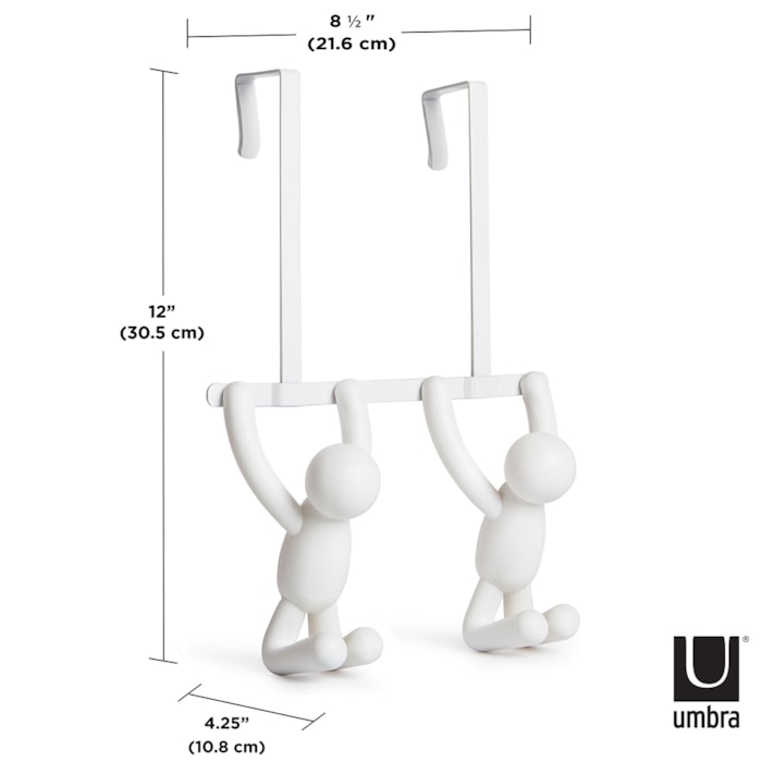 Cabideiro De Porta Buddy Plástico Abs Branco Umbra - Madel Home