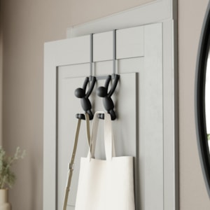 Cabideiro De Porta Buddy Plástico Abs Preto Umbra