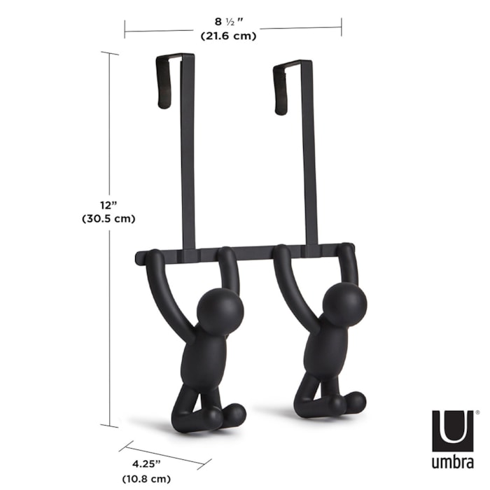 Cabideiro De Porta Buddy Plástico Abs Preto Umbra - Madel Home