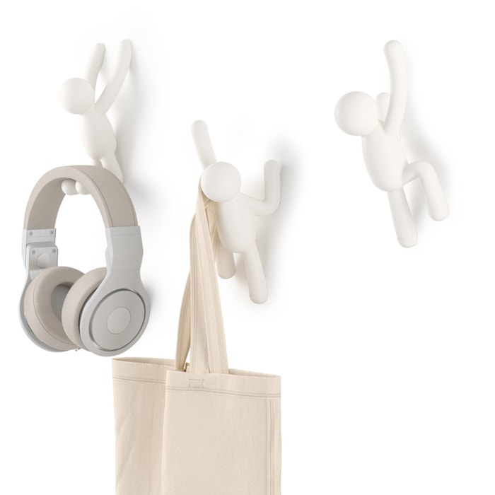 Cabideiro Parede Buddy Abs Branco Umbra - Madel Home