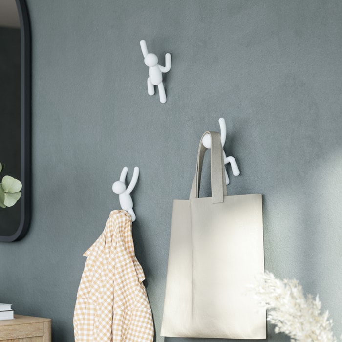 Cabideiro Parede Buddy Abs Branco Umbra - Madel Home