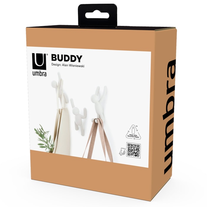 Cabideiro Parede Buddy Abs Branco Umbra - Madel Home