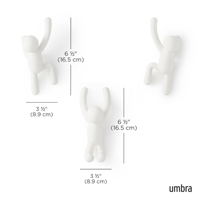 Cabideiro Parede Buddy Abs Branco Umbra - Madel Home