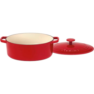 Caçarola Ferro Fundido Chef's Classic  Vermelha Cuisinart - 5,5L 