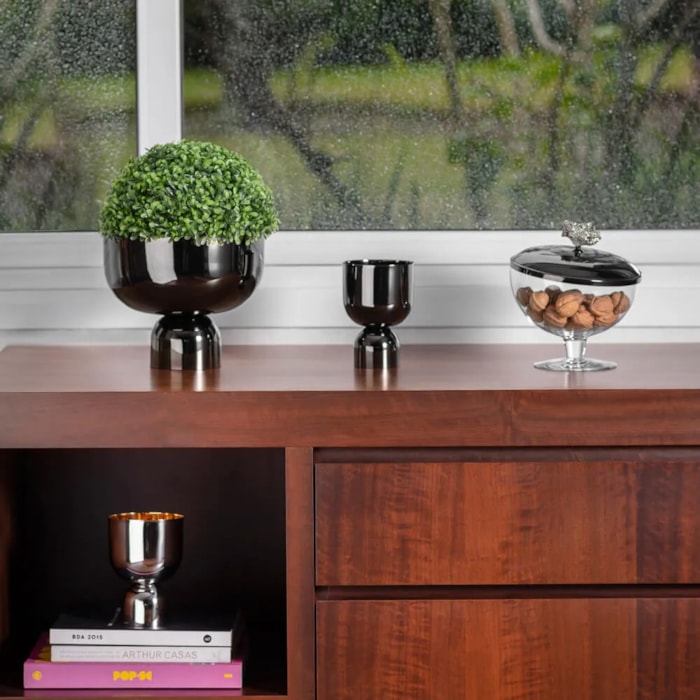 Cachepot Boreal Médio Inox Riva - Madel Home