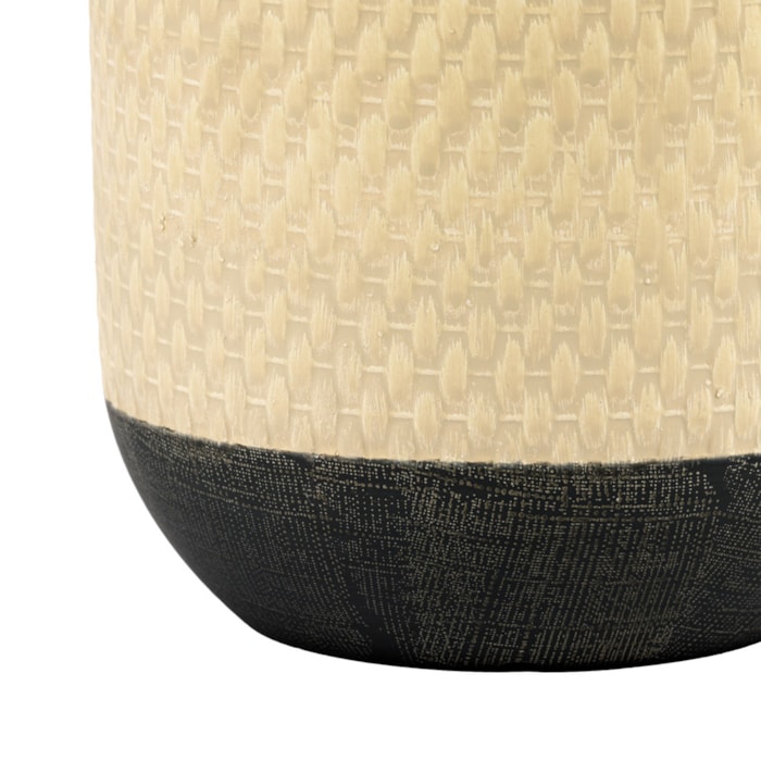 Cachepot Cerâmica Bege e Preto - 15cm - Madel Home