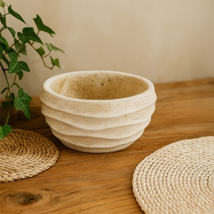 Cachepot Cimento Bege P - 10cm - Madel Home