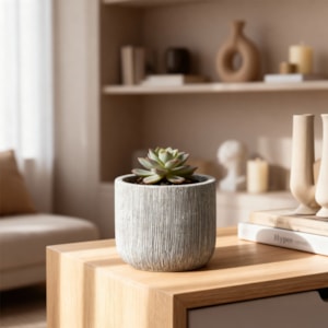 Cachepot Cimento Cinza M - 12cm